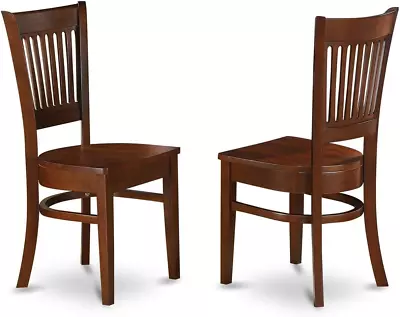 VAC-ESP-W Vancouver Kitchen Dining Chairs - Slat Back Wood Seat Chairs Set Of 2 • $176.99