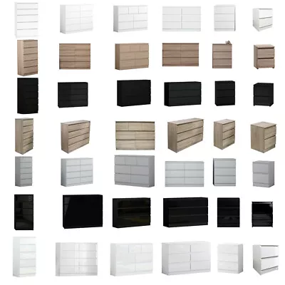 £131.98 • Buy Modern Matt Gloss Chest Of Drawers & Bedsides White Black Oak Grey Various Sizes