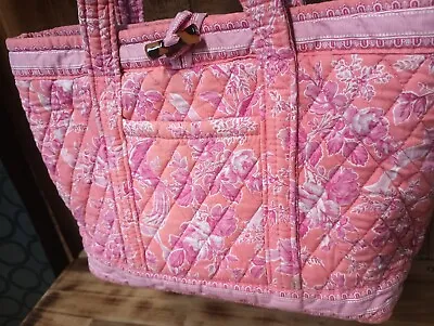 Vera Bradley Hope Toile Tote Purse Bag Pink Floral Retired  • $16.07