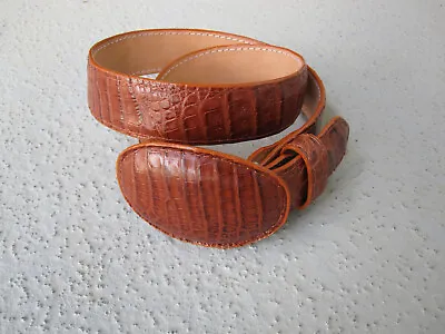 Exotic Caiman Leather Belt Light Brown EUC 32/34 Vaccari Mens/Womens • $65