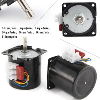 AC 220V 14W Small Synchronous Gear Motor I2.5/5/15/20/30/60/110 RPM Replacement • £19.84