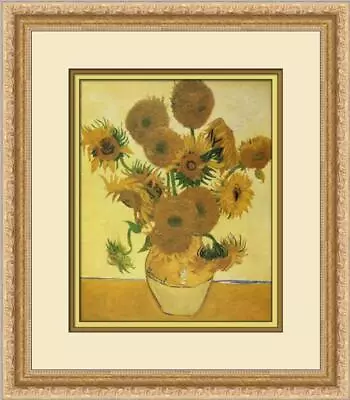  Vincent Van Gogh Sunflowers Custom Framed Print  • $65