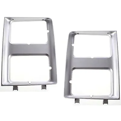 New Headlight Doors/Bezels Set Of 2 Driver & Passenger Side Chevy Silver Pair • $28.45