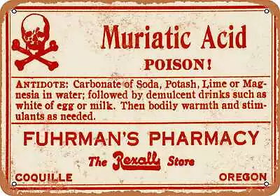 Metal Sign - Muriatic Acid - Vintage Look Reproduction • $18.66