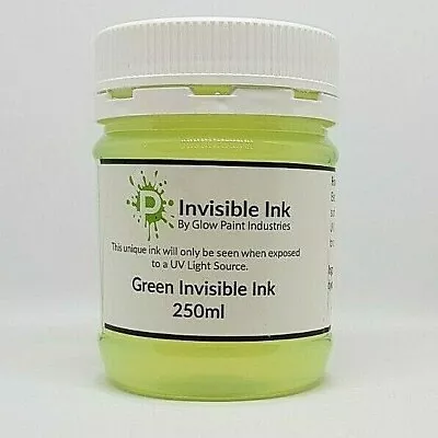 Invisible Ink Green 250ml Visible Only Under UV Black Light Australian Made • £27.28