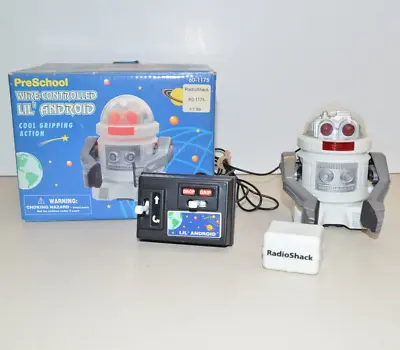 Vintage ROBOT Radio Shack Wire Controlled Lil' Android Toy 1990s Partially Works • $15.99