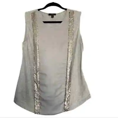 J. Crew Tank Top Women's Gray Sparkly Chainmail Size Small • £11.58