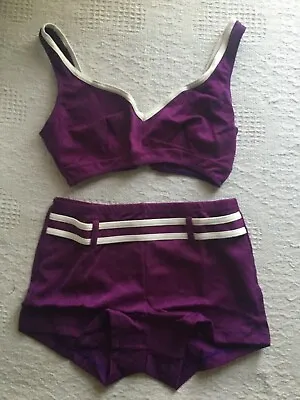 £17 • Buy Vintage Top & Shorts Purple 12 Made In England Beach Summer Bikini 