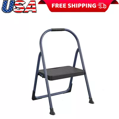 1-Step Folding BIG Step Steel Step Stool Home Garage Portable Step Stool 225 Lb. • $24.99