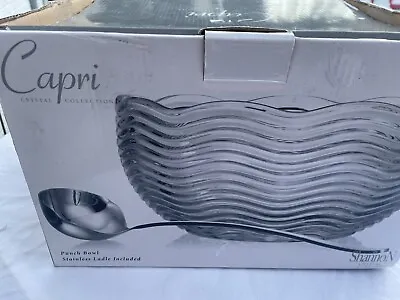 Crystal Punch Bowl By Shannon/Godinger-Capri Collection (Missing Ladle) OPEN BOX • $28.04