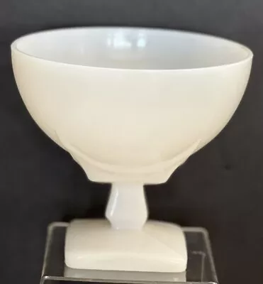 Vintage Art Deco Milk Glass Footed Pedestal Urn Vase Planter 5  X 5.5  • $12