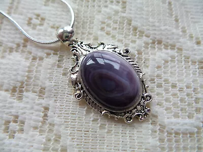Purple Wampum Quahog Shell  Necklace 20 Inch  • $36.99