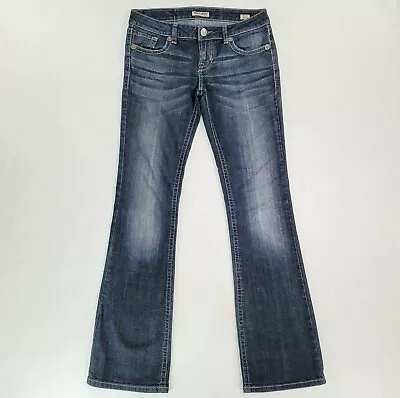 MEK Denim Jeans Women's Chicago Boot Cut Low Rise Dark Wash Stretch Size 26 • $21.99