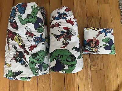 Pottery Barn Marvel Comics Bed Sheet Set Full Size With One Pillow Case • $30