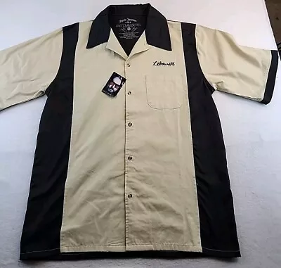 Big Lebowski Urban Achievers Bowling Spell Out Logo Shirt Mens Large Rayon Blend • $59.39