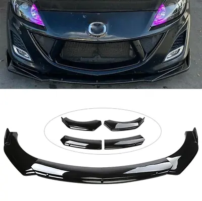 $39.09 • Buy For Mazda Glossy Black Front Bumper Lip Spoiler Splitter Body Kit