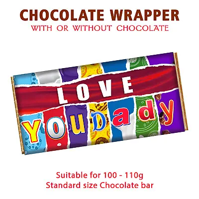 Love You Daddy Chocolate Bar Wrapper Novelty Gift Present Fathers Day Birthday • £1.99