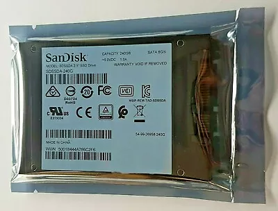 240 GB SATA SanDisk SDSSDA-240G SSD 25   Internal Hard Drive New • £49.02