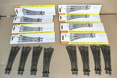 HORNBY OO GAUGE SET Of 4 X R8072 LEFT Or 4 X R8073 RIGHT POINT SWICTH TRACK Of • £44.50