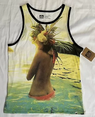 Reef Vision Brand Tank Top Hawaiian Girl Ocean Mens Lg NWT • $24.99