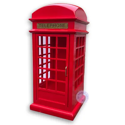 Wooden London Telephone Booth Music Box With Sankyo Movement (60 Tunes Option) • £59.99