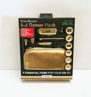 New Gold DreamGEAR Nintendo DSi XL 9 In 1 Starter Kit Case Stylus Earbuds • $42.12