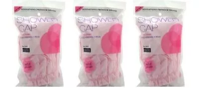 BL Siris Shower Cap Full Size Satin Lined Vinyl Assorted Clr - THREE PACK • $28.86