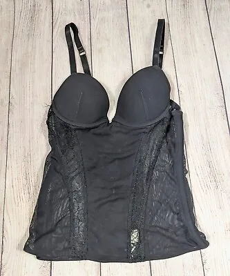 Studio La Perla Women's Bustier Corset Top Underwire Black Hook Closure Size 32 • $39.99