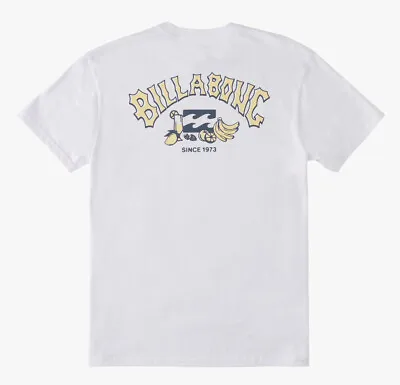 Billabong Men's Theme Arch Fill Premium Tee T-Shirt In White • $18.99