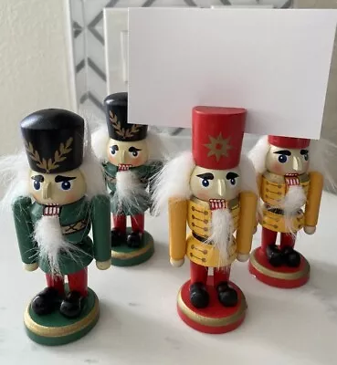 Nutcracker Place Card Holders 4 In Tall Set Of 12 Red Blue With Place Cards • $22.97