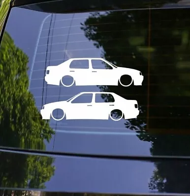 2x Lowered Car Silhouette Decal Stickers For VW Jetta MK3 Vento • $8.99