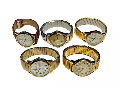 5x Mens Timex Golden Easy Reader Indiglo Quartz Watches Running • $13.50
