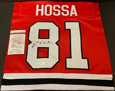 Marian Hossa Chicago Blackhawks Signed Autographed 16x20 Jersey Swatch JSA COA • $99.99