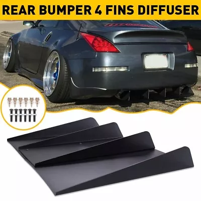 4 Fins Rear Diffuser Bumper Lip Lower Chin Spoiler Splitter For Ford Mustang GT • $33.24