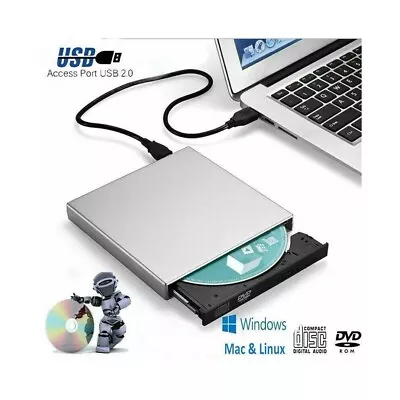 £12.99 • Buy External CD/DVD Drive USB 3.0 ROM Disc Player Burner Reader For Laptop PC