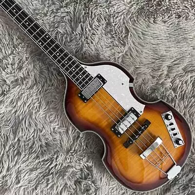 Hollow Body JTB-2B Sunburst Violin Electric Bass Guitar Maple Neck 4 Strings • $274.70