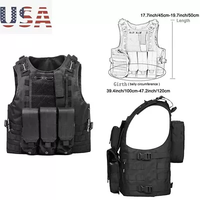 Tactical Airsoft Vest Military Molle Quick Release Combat Assault Plate Carrier • $25.99