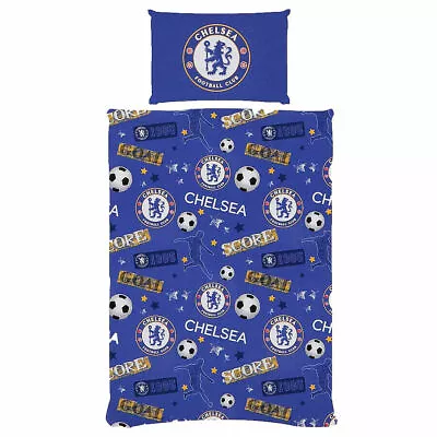 CHELSEA FC Football DUVET SET Quilt Bedding Set - STRIKE  • £23.99