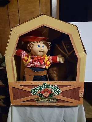 1985 Vitange Cabbage Patch Kids Cowboy Doll And Show Pony Horse Brown Hair Eyes • $200