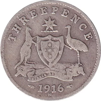 Australia - 3 Pence - George V - 1916 M - No1044 • $17.13