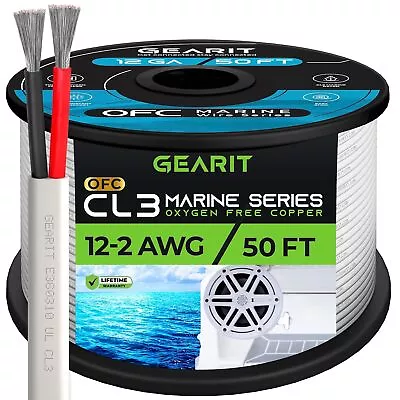 12/2 Marine Wire 50Feet 12AWG Gauge Tinned OFC Copper/Marine Grade Speaker Cable • $65.30