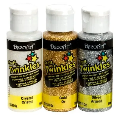 £2.99 • Buy DecoArt Craft Twinkles Glitter Paint - 8 Colours