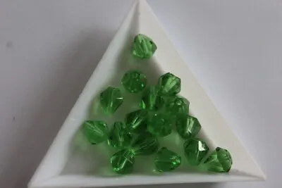 £1 • Buy 60 X Green Faceted Teardrop Glass Beads. *CLEARANCE*