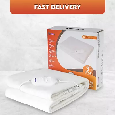 Electric Blanket Heated Under Blanket Underblanket Single Double King Size • £22.99