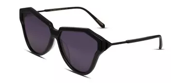 KAREN WALKER One Hybrid Cat-eyed Women's Sunglasses UV Protection BLACK-62 Mm • $60