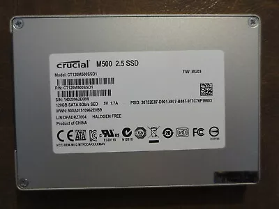 Crucial CT120M500SSD1 FW:MU03 CT120M500SSD1 120gb 2.5  Sata SSD • $50.74