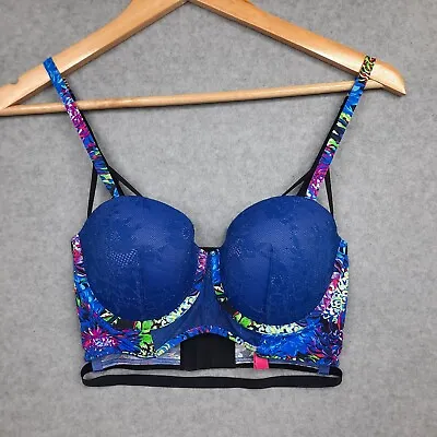 Victoria's Secret X Mary Katrantzou Fashion Show Bra Womens Blue 32D 10D Straps • $42