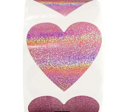 Heart Craft Stickers Pink Glitter Stickers Kids Stickers Party Bag Stickers • £2.80