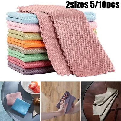 5x/set NanoScale Streak-Free Miracle Cleaning Cloths (Reusable) 25*25cm • $8.07