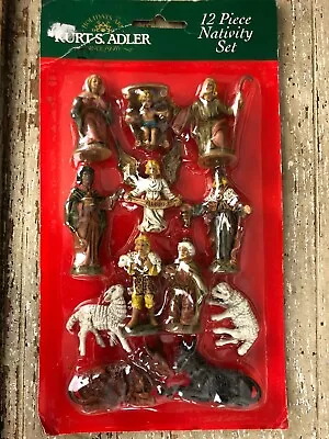 Vintage Kurt S. Adler Miniature Christmas Nativity 12 Piece Set NEW NIP Sealed • $18